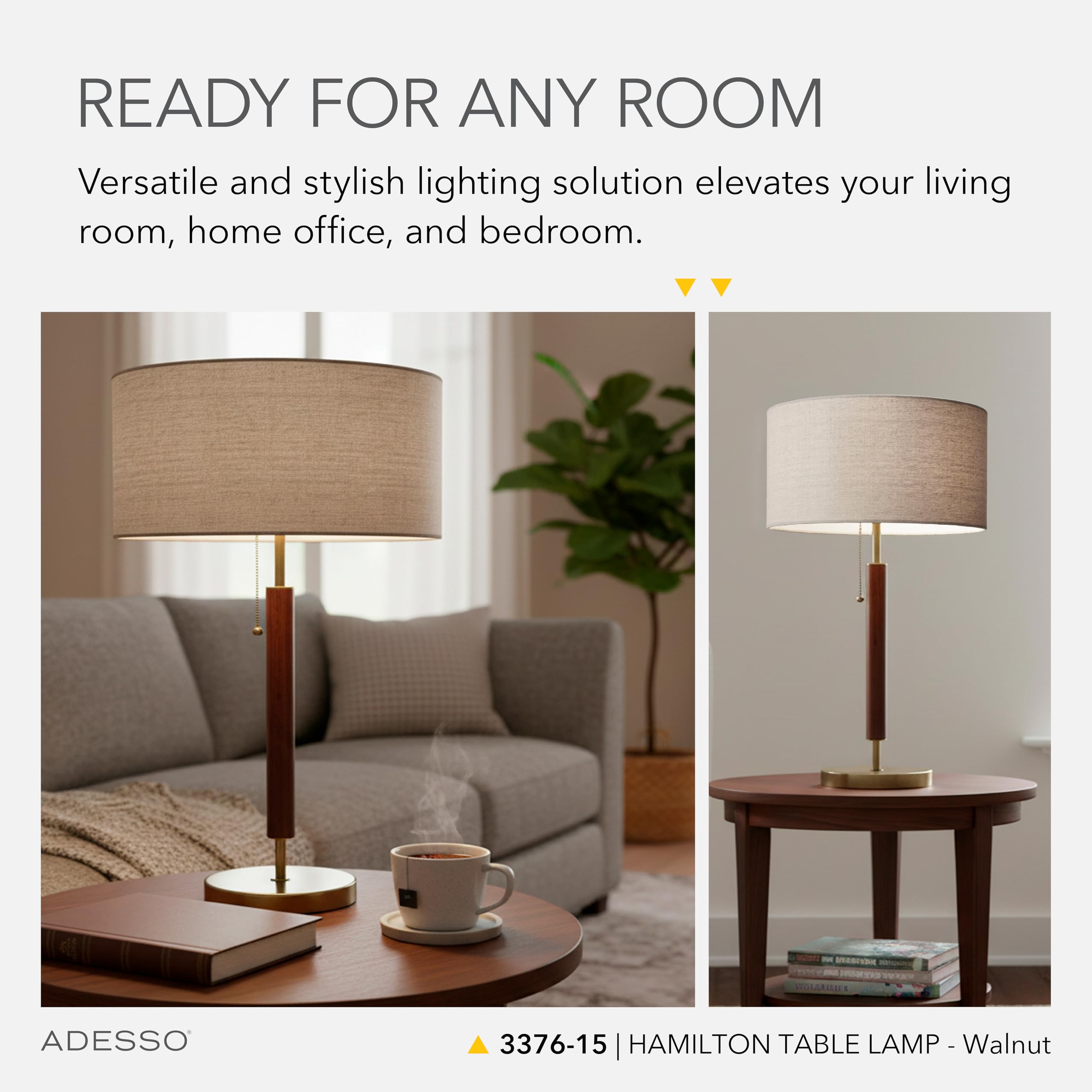 Amazon | (アデッソ) Adesso 3376-15 ハミルトン テーブルランプ 26.25